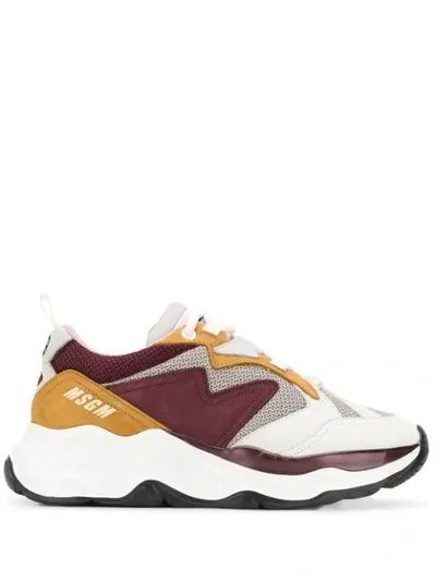 Msgm Colour Block Sneakers In Multi