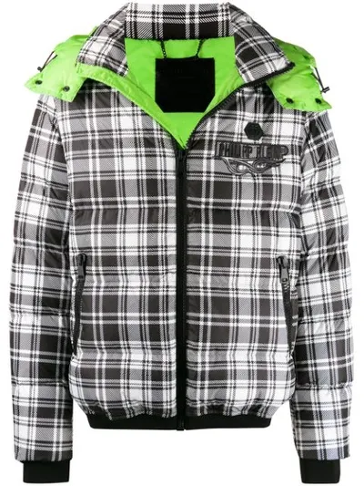 Philipp Plein Plaid 20th Anniversary Jacket In White