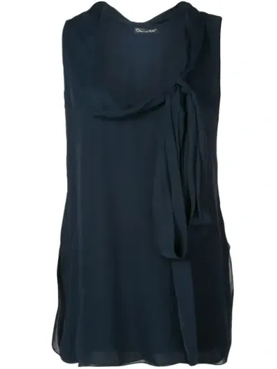 Oscar De La Renta Cowl-neck Blouse In Blue