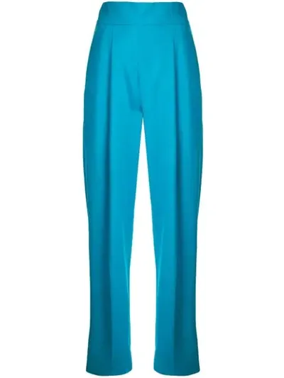 Oscar De La Renta Straight Leg Trousers In Blue