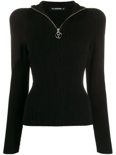 Filles À Papa Gisele Ribbed Slim-fit Jumper In Black