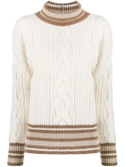 Lorena Antoniazzi Cable Knit Jumper In Neutrals