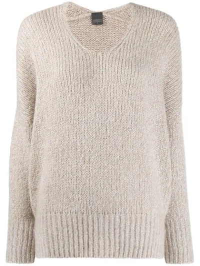 Lorena Antoniazzi Scoop Neck Slouchy Sweater In Neutrals