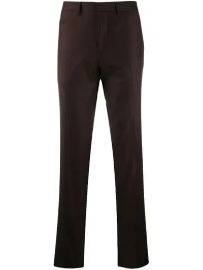 Hugo Boss Tailored Straight-leg Trousers In Red