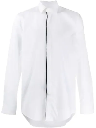 Hugo Boss Logo Button Placket Shirt In White