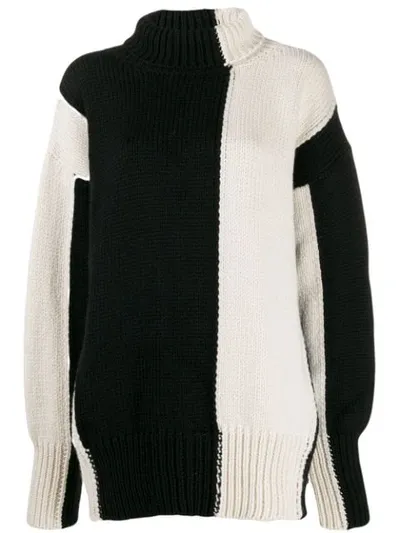 Joseph Two-tone Panelled Jumper In Neutrals