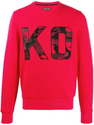 Michael Kors Logo Embroidered Sweatshirt In Red