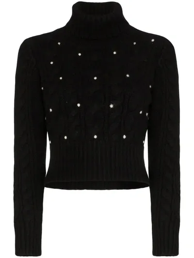 Rosie Assoulin Cable-knit Turtleneck Jumper In Black