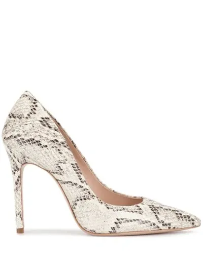 Schutz Snakeskin Effect Pumps In White