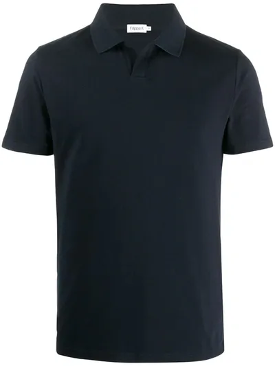 Filippa K Fitted Buttonless Polo Shirt In Blue