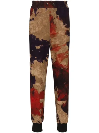 Canessa Tie-dye Elasticated Track Pants In Brown