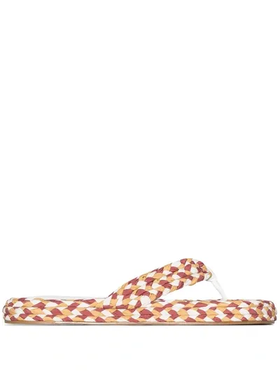 Zimmermann Multicoloured Braided Cotton Sandals In Yellow