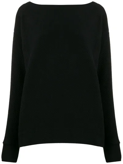 Calvin Klein Boat Neck Sweatshirt In Black