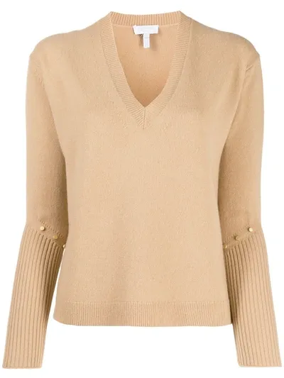 Escada Sport Studded Knit Jumper In Neutrals