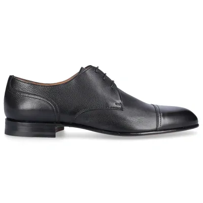 Moreschi Lipsia Black Buffalo Leather Derby Shoes