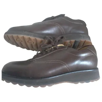 Pre-owned Heschung Leather Boots In Brown