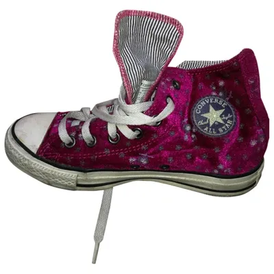 Pre-owned Converse Velvet Trainers In Purple