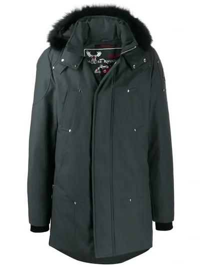 Moose Knuckles Stirling Parka Coat In Blue