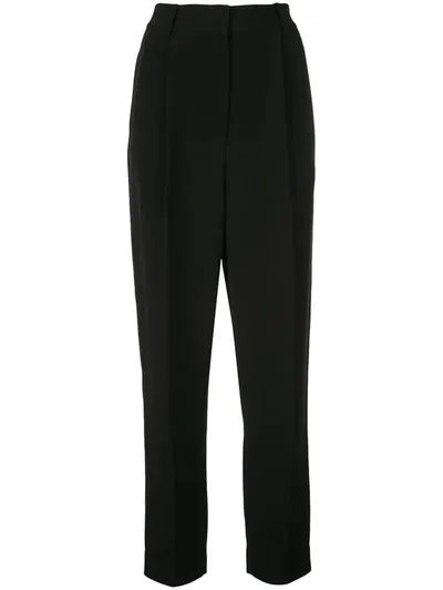 Proenza Schouler Draped Slub Woven Tapered Pants In Black