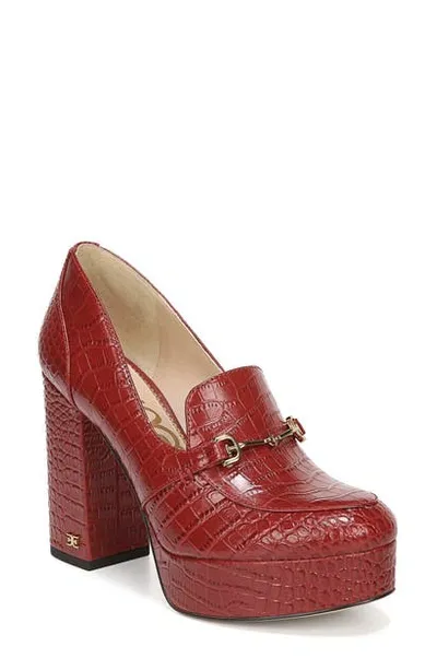 Sam Edelman Women's Aretha Platform Loafers In Fire Red