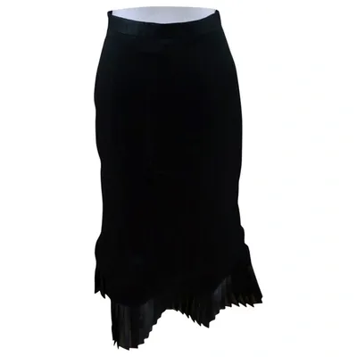 Pre-owned Francesco Scognamiglio Silk Mid-length Skirt In Black