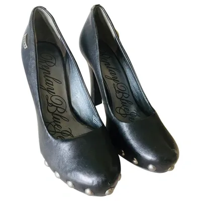 Pre-owned Replay Leather Heels In Black