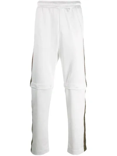 Fendi Logo-stripe Detachable-leg Trousers In White