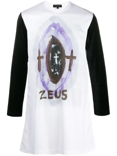 Comme Des Garçons Homme Deux Zeus Graphic Long-sleeve Top In White