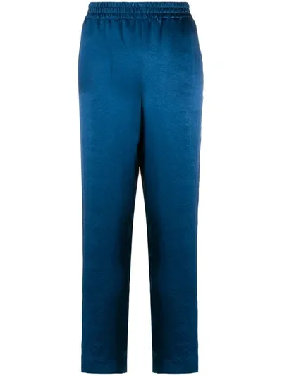 Rag & Bone Striped Satin-crepe Track Pants In Blue