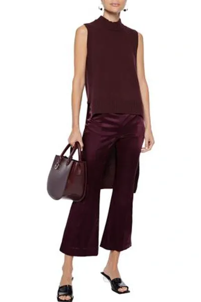 Rosetta Getty Satin-twill Kick-flare Pants In Purple