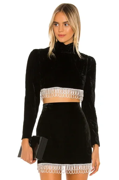 Camila Coelho Aliah Cropped Top In Black