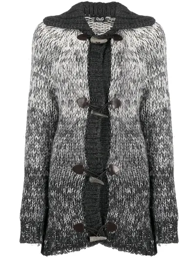 Pre-owned Dolce & Gabbana 1990s Knitted Duffle Cardigan In White