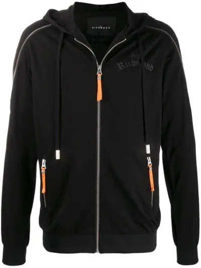 John Richmond Harriman Zipped-sleeves Hooded Jacket In Black