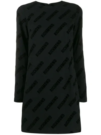 John Richmond Otis Logo Print Dress In Black