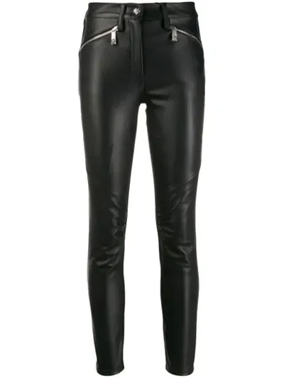 John Richmond Muxima Leather Trousers In Black