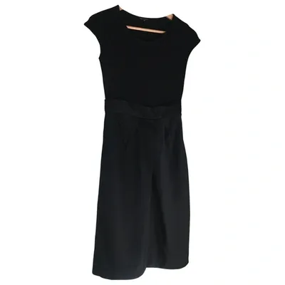 Pre-owned Tara Jarmon Wool Mid-length Dress In Black