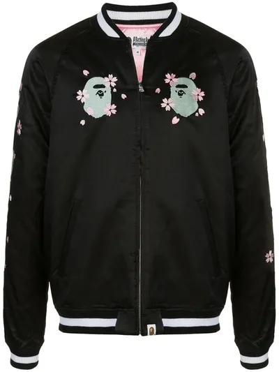 Bape Sakura Souvenir Jacket In Black