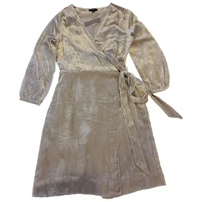 Pre-owned Jcrew Velvet Mid-length Dress In Grey