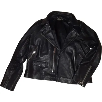 Pre-owned Whistles Leather Jacket In Black