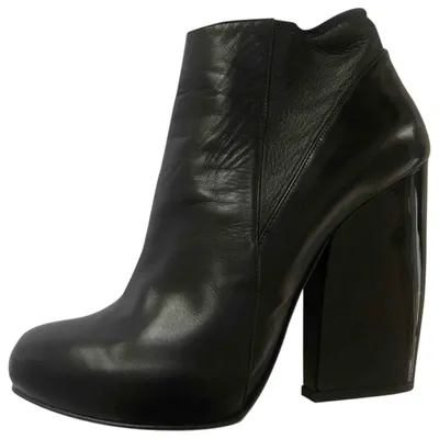 Pre-owned Pierre Hardy Leather Ankle Boots In Black