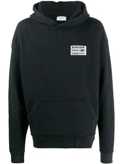 Rhude Power Equipment Hoodie In Black