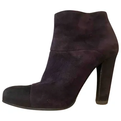 Pre-owned Prada Ankle Boots In Purple