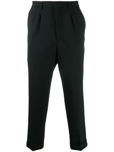 Ami Alexandre Mattiussi Carrot Fit Pleated Trousers In Black