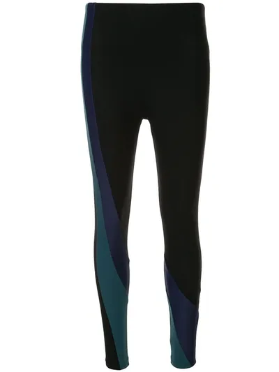 Lanston Sport Color-block Stretch Leggings In Black