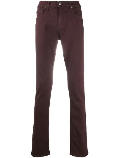 Paige Lennox Slim Fit Jeans In Rustic Wine In Brown