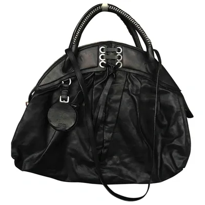 Pre-owned Hugo Boss Leather Handbag In Black