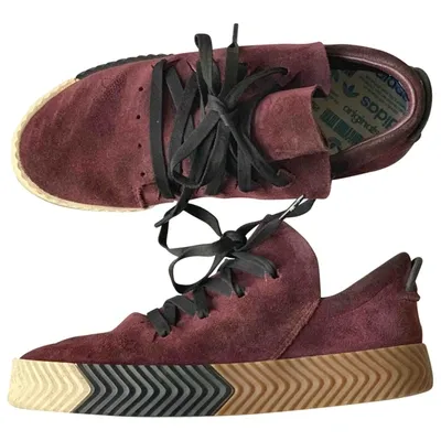 Pre-owned Adidas Originals By Alexander Wang Low Trainers In Burgundy