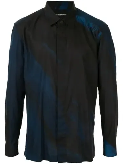 Issey Miyake Two Tone Long Sleeve Shirt In Black