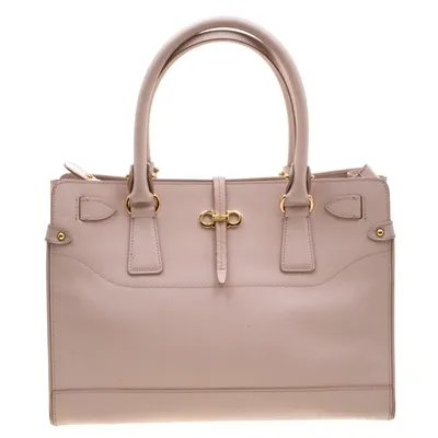 Pre-owned Ferragamo Blush Pink Leather Small Briana Tote