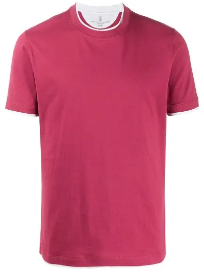 Brunello Cucinelli Slim Fit T-shirt In Red